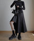 Asymmetric Flare Hem Skirt